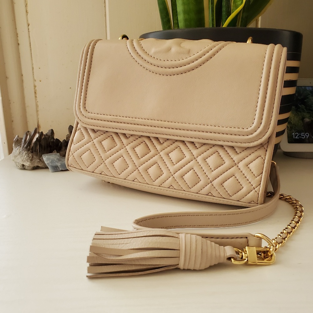 TORY BURCH Fleming Small Convertible Bag, New Mink